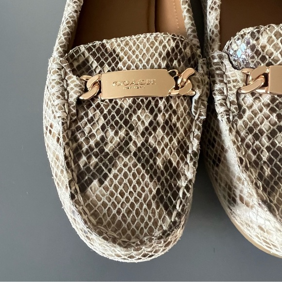 Coach‎ Olive Snakeskin Print Loafers - Picture 3 of 10
